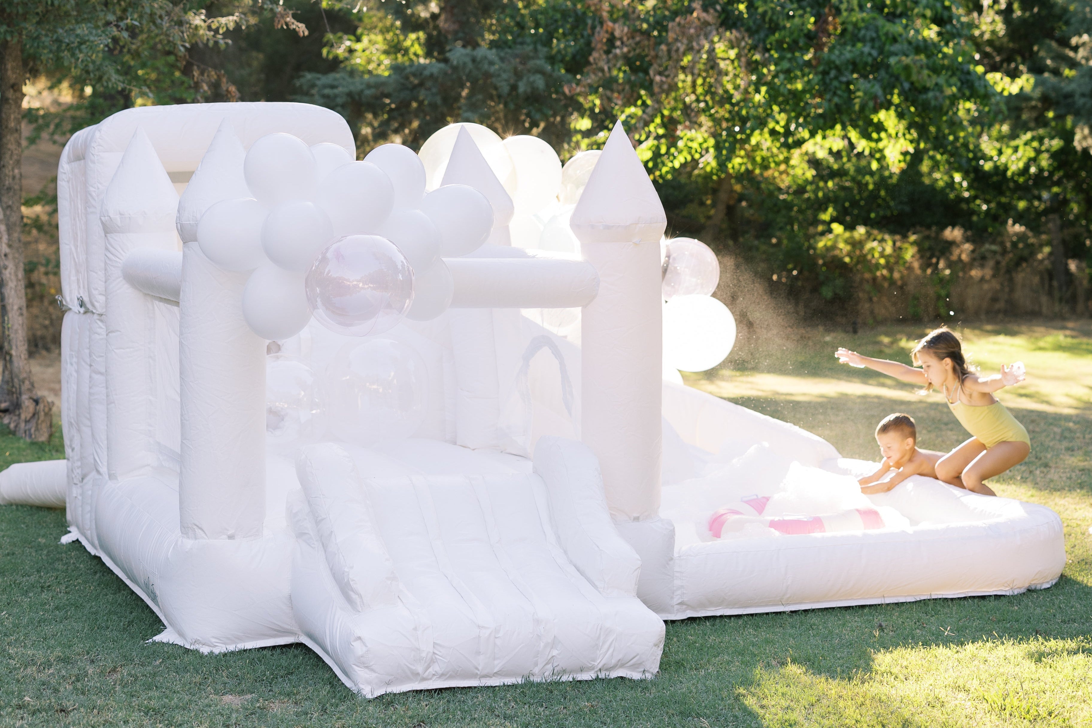 White COMBO Bounce and Splash Water Slide