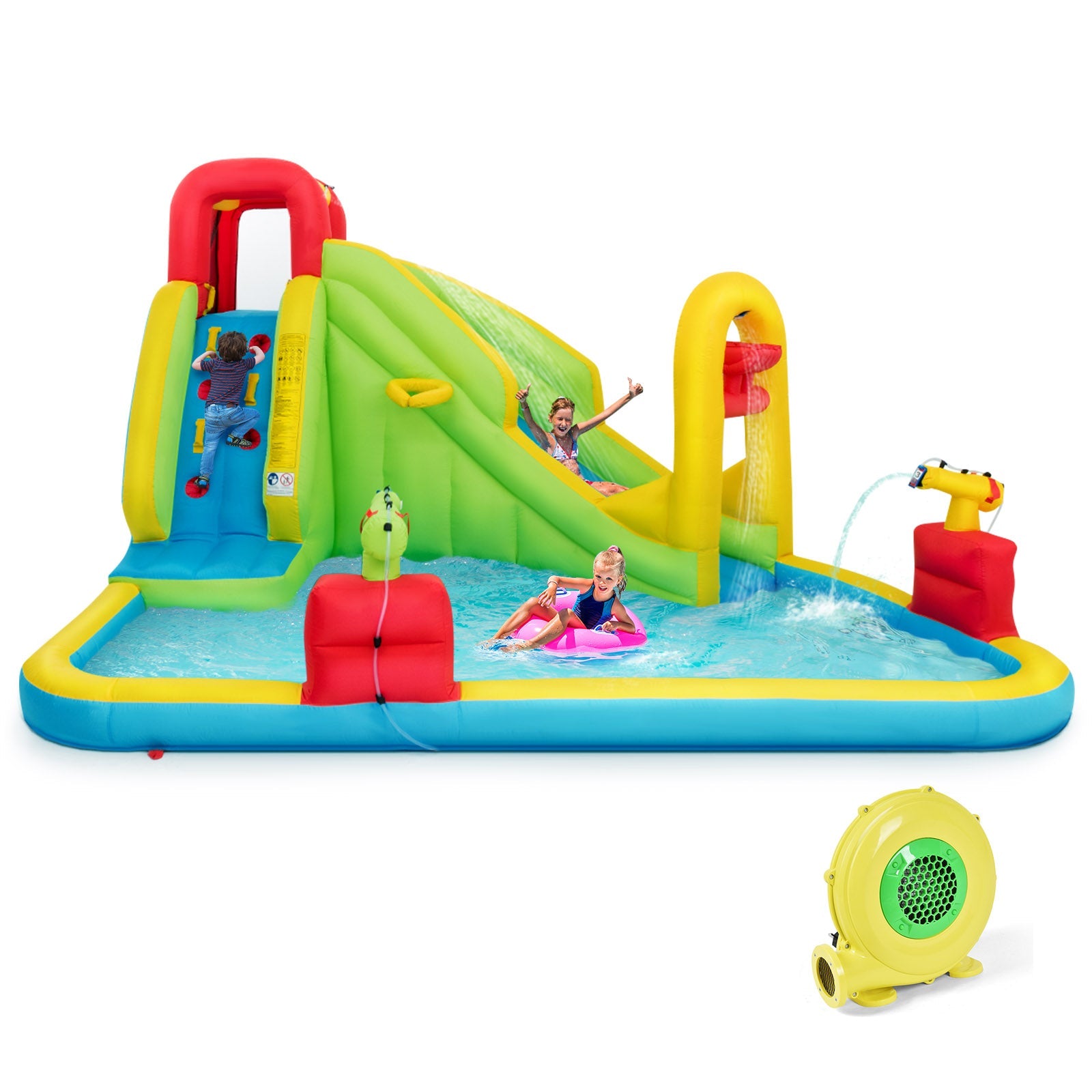 Outdoor Inflatable Water Bounce House with 480W Blower