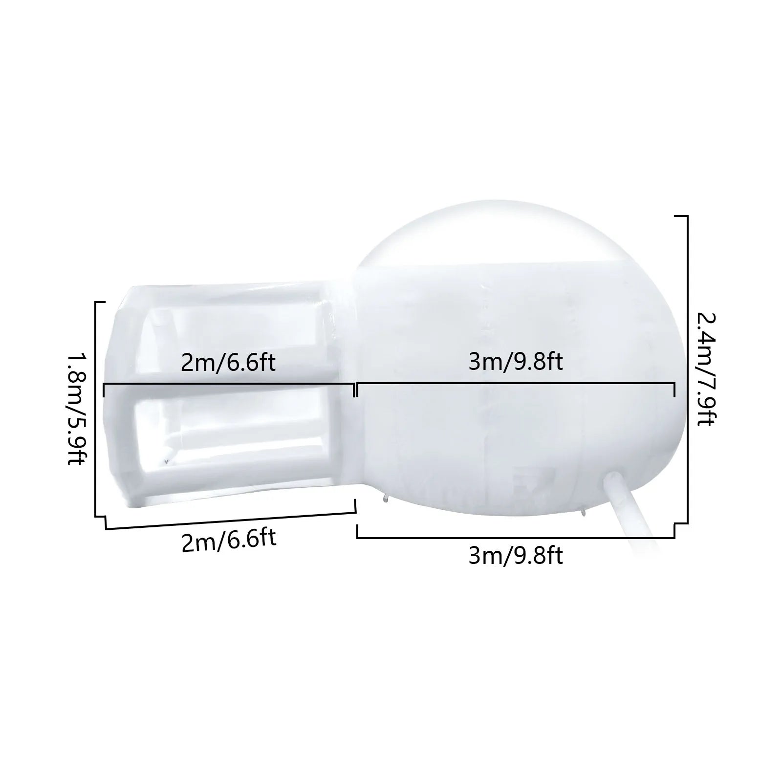 Inflatable Bubble Dome Tent 7.9x9.8ft