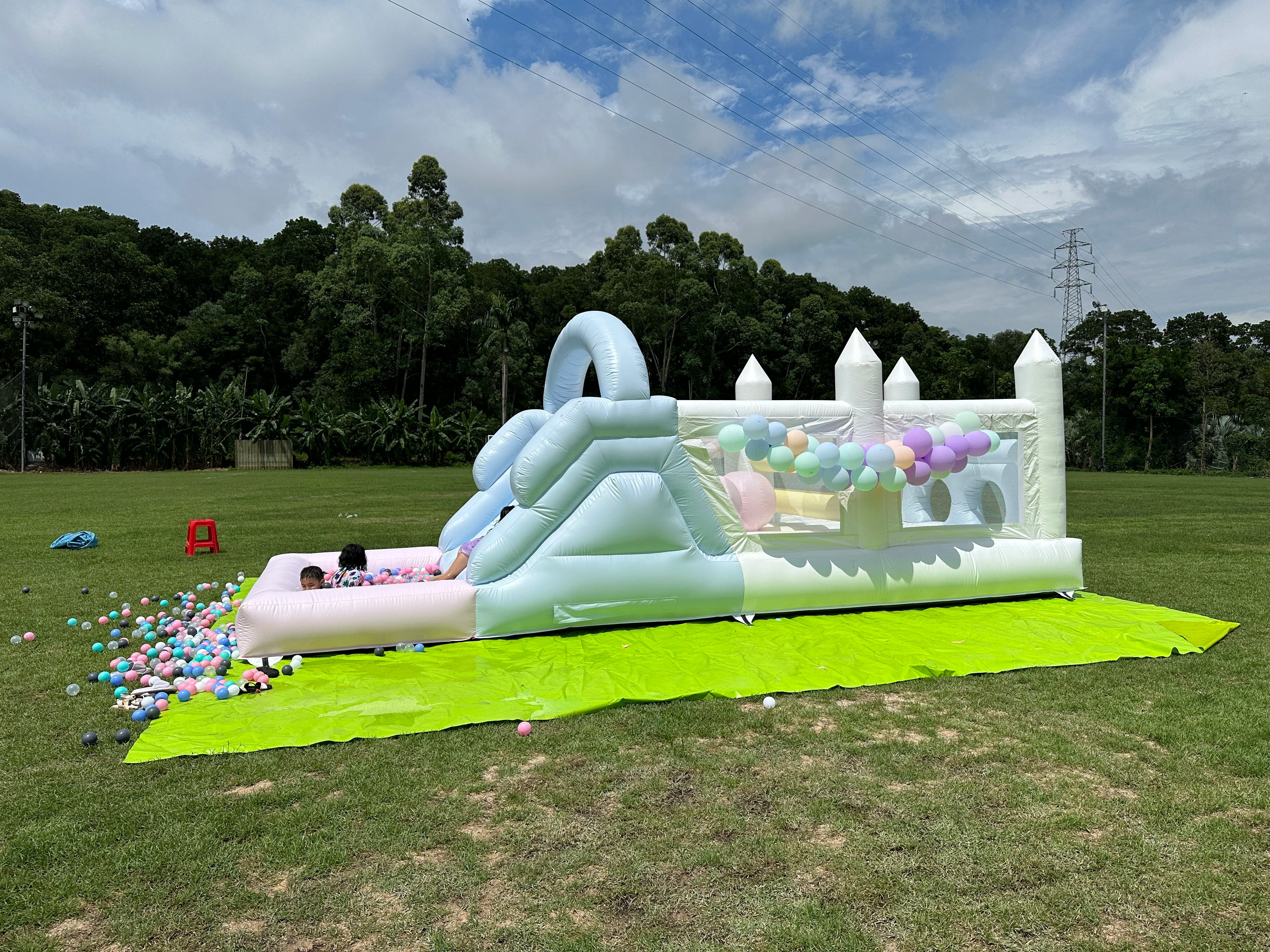 Inflatable Macaroon Water Slide & Ball Pool