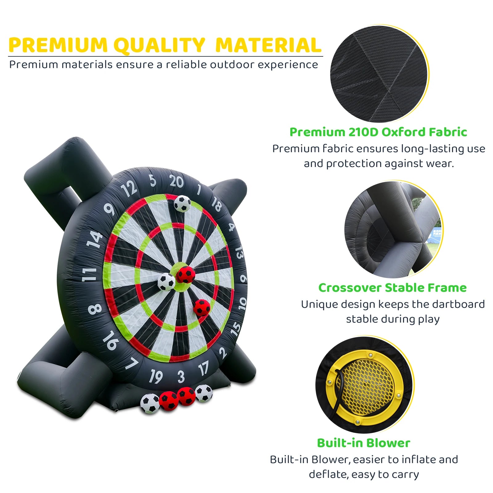 10FT Inflatable Soccer Golf Darts Board