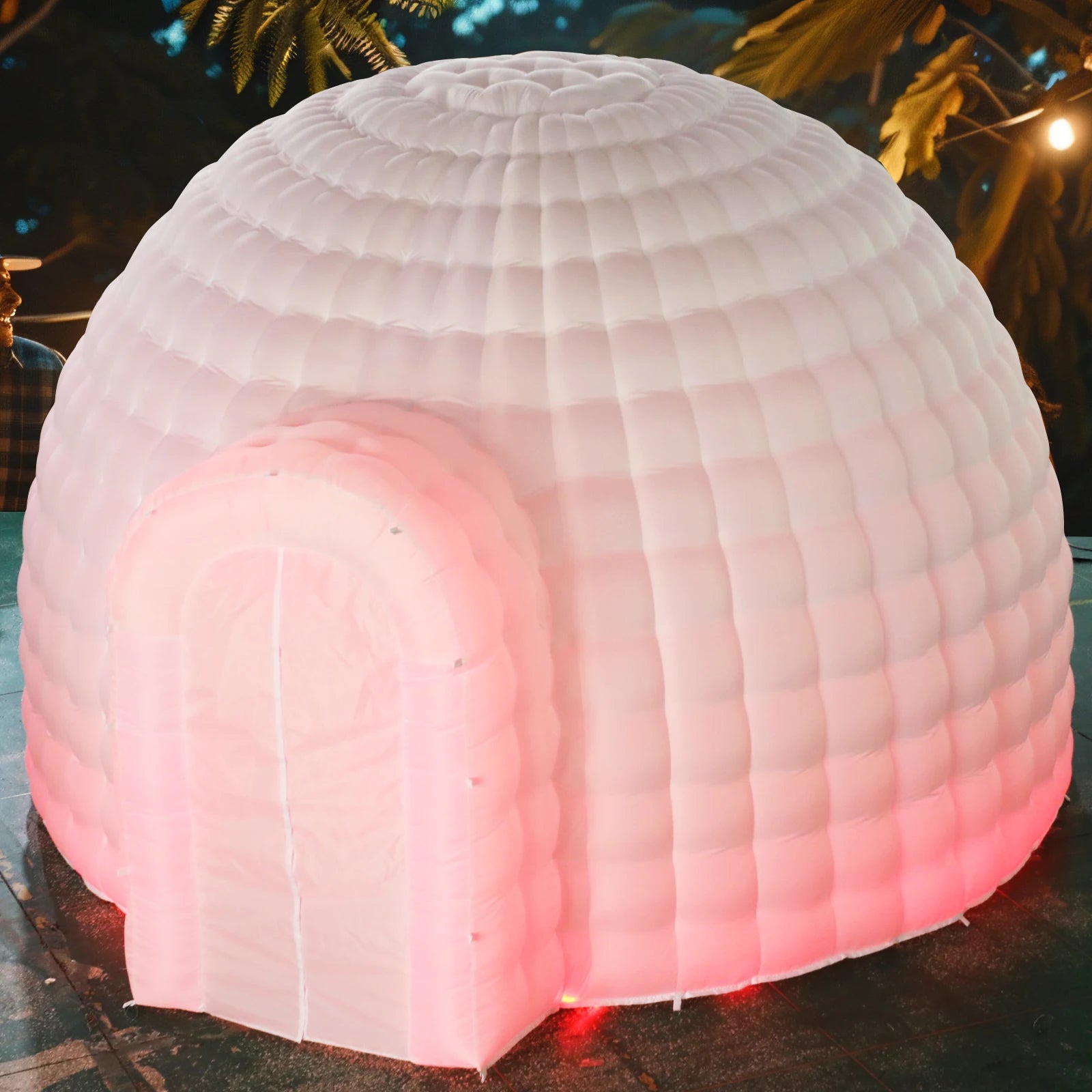 Outdoor Portable Inflatable Igloo Dome Tent with Led Light & Blower for Party Wedding Event Camping (14Ft Diameter 10Ft Height
