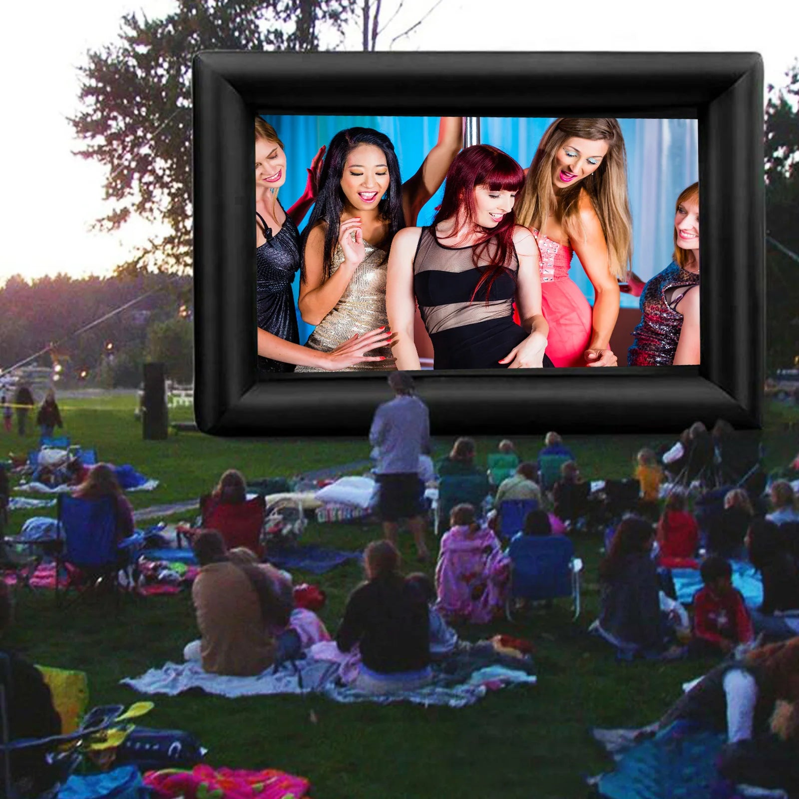 Inflatable Projector Screen – 24FT Outdoor Blow Up Screen with Blower, Oxford Fabric
