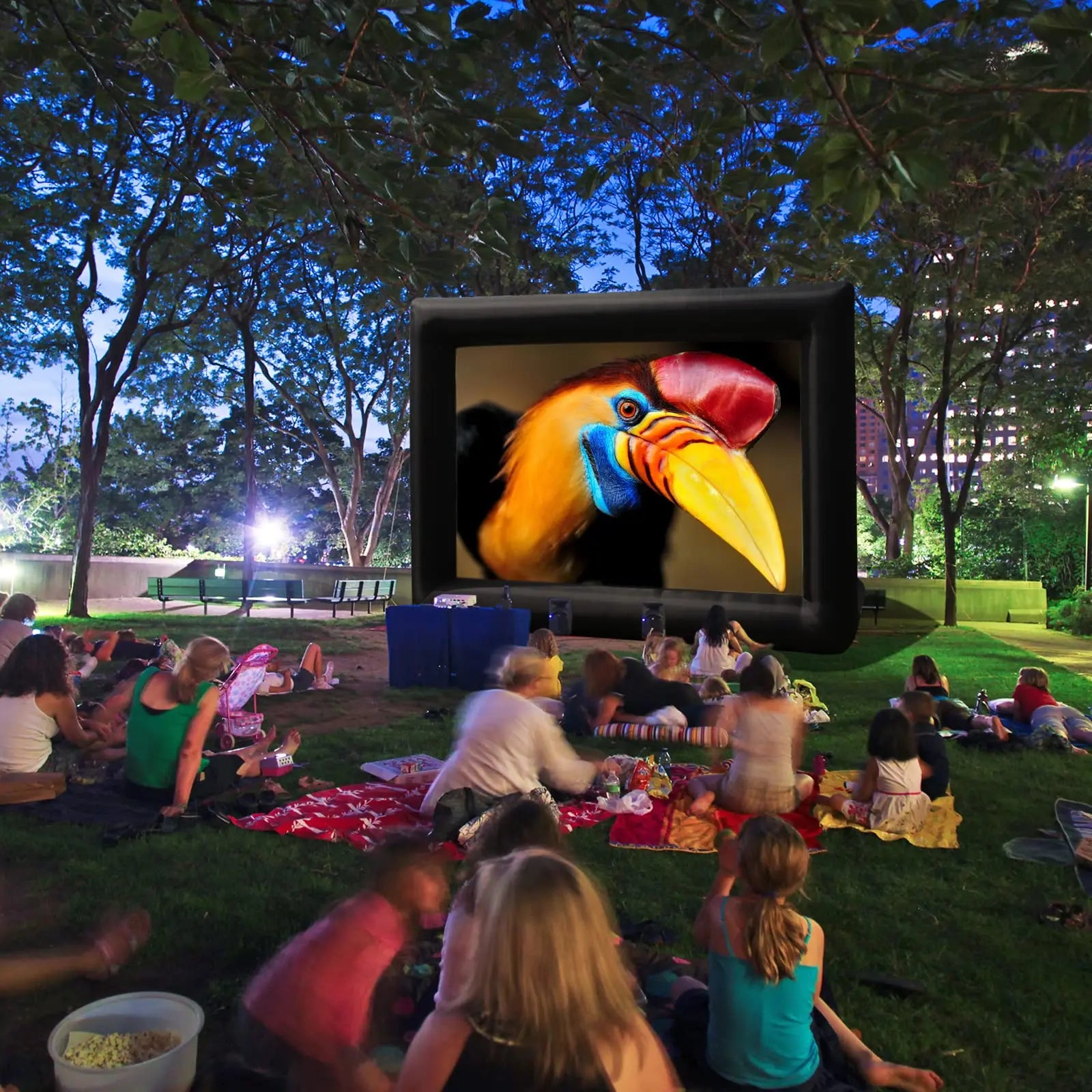 Inflatable Movie Screen – 19FT Outdoor Projector Screen with Air Blower & Storage Bag