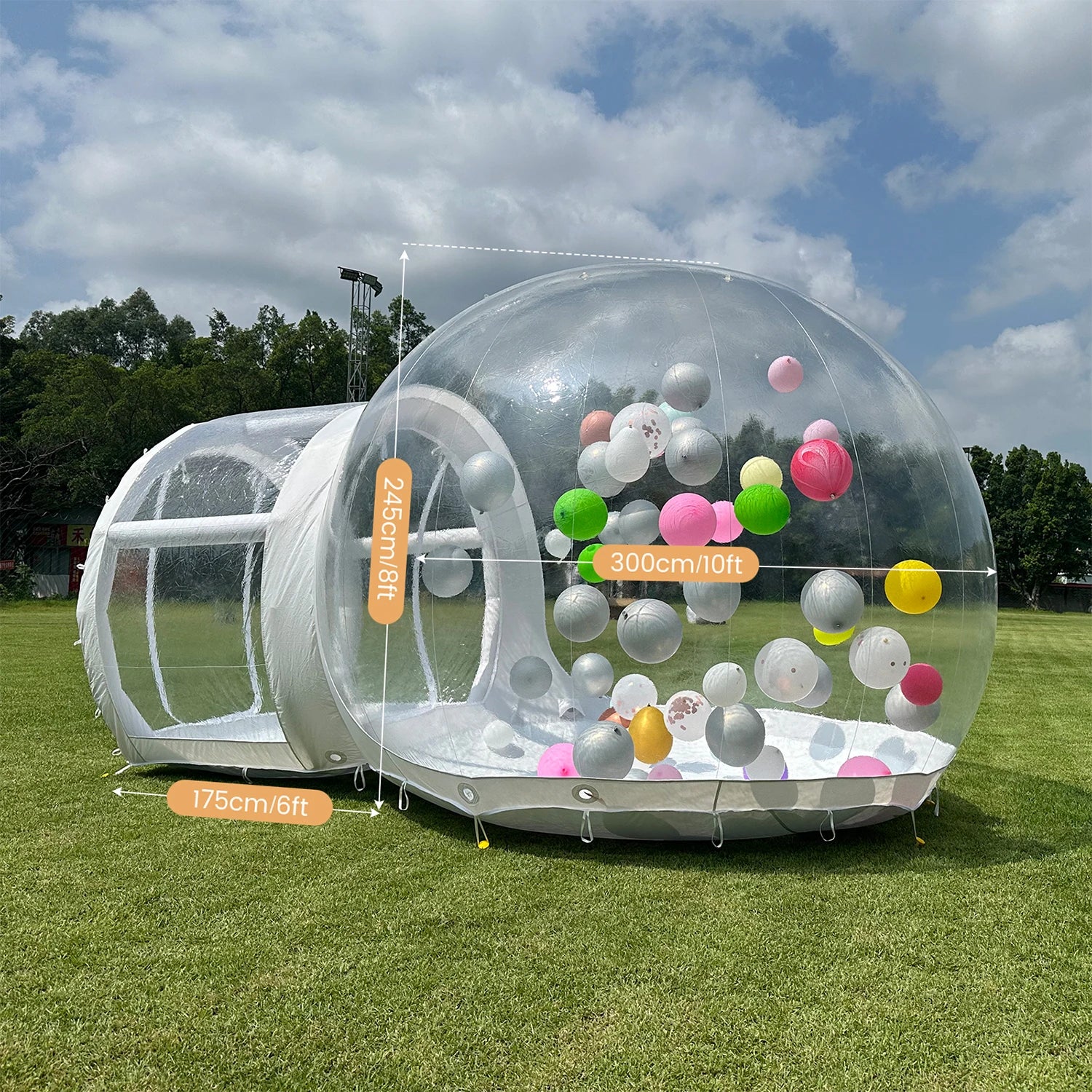 10FT Inflatable Bubble House with 100 Balloons