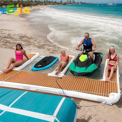 Inflatable E Dock Platform 13FT – Luxury Non-Slip Water Floating Mat for Lake, Pool & Jet Ski Dock