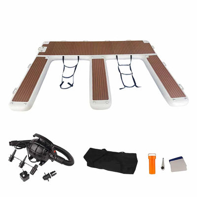 Inflatable E Dock Platform 13FT – Luxury Non-Slip Water Floating Mat for Lake, Pool & Jet Ski Dock