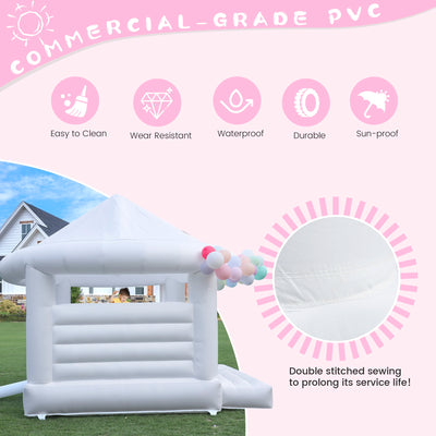 Commercial White Inflatable Trampoline Castle