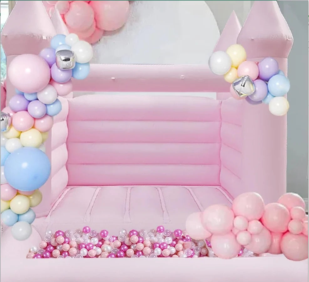 Inflatable Bounce House with Ball Pit 10x8x8 FT Pink Inflatable Indoor Bounce House for Kids 3-12,PVC Jumping Bouncy House with