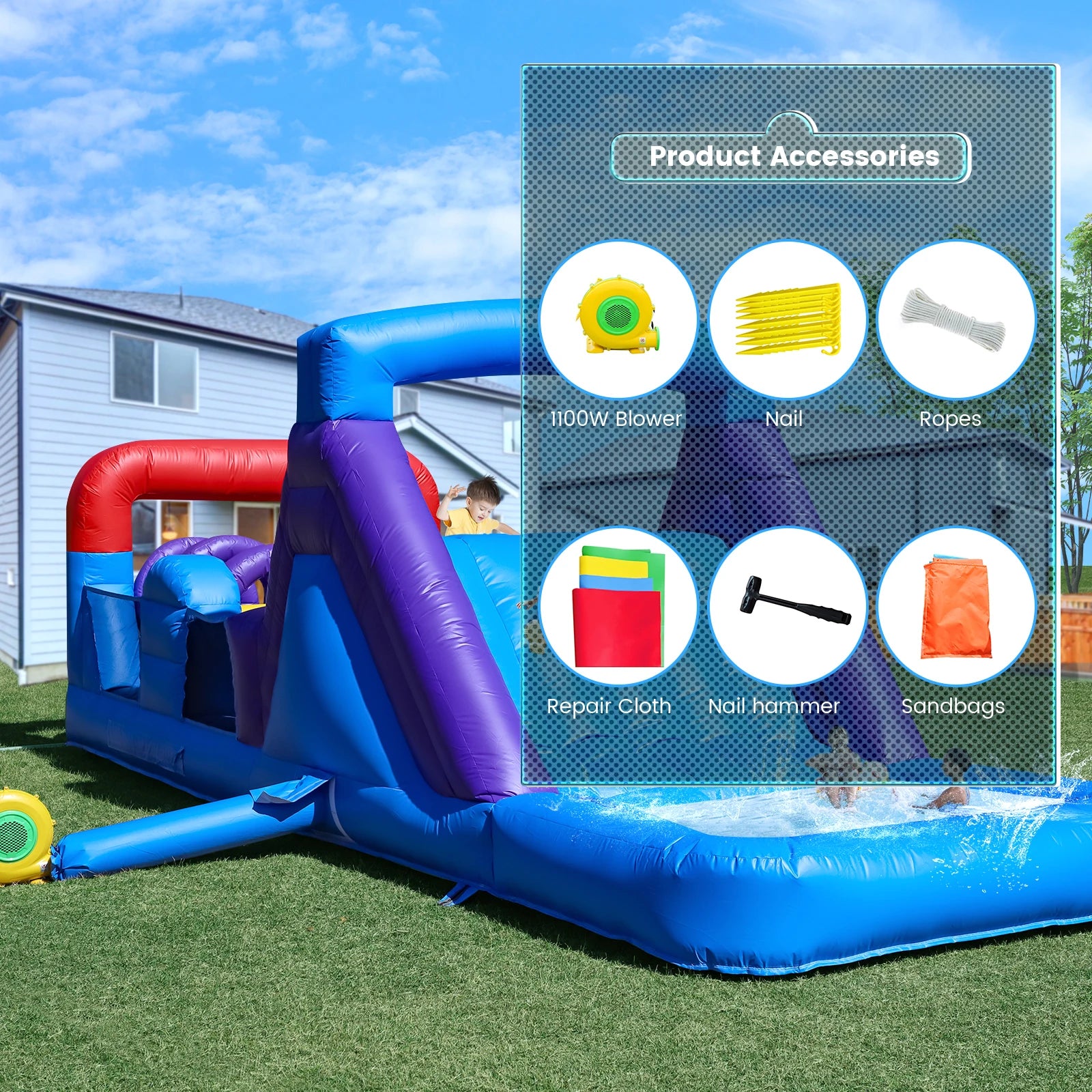 6.7m Commercial Inflatable Obstacle Course Castle