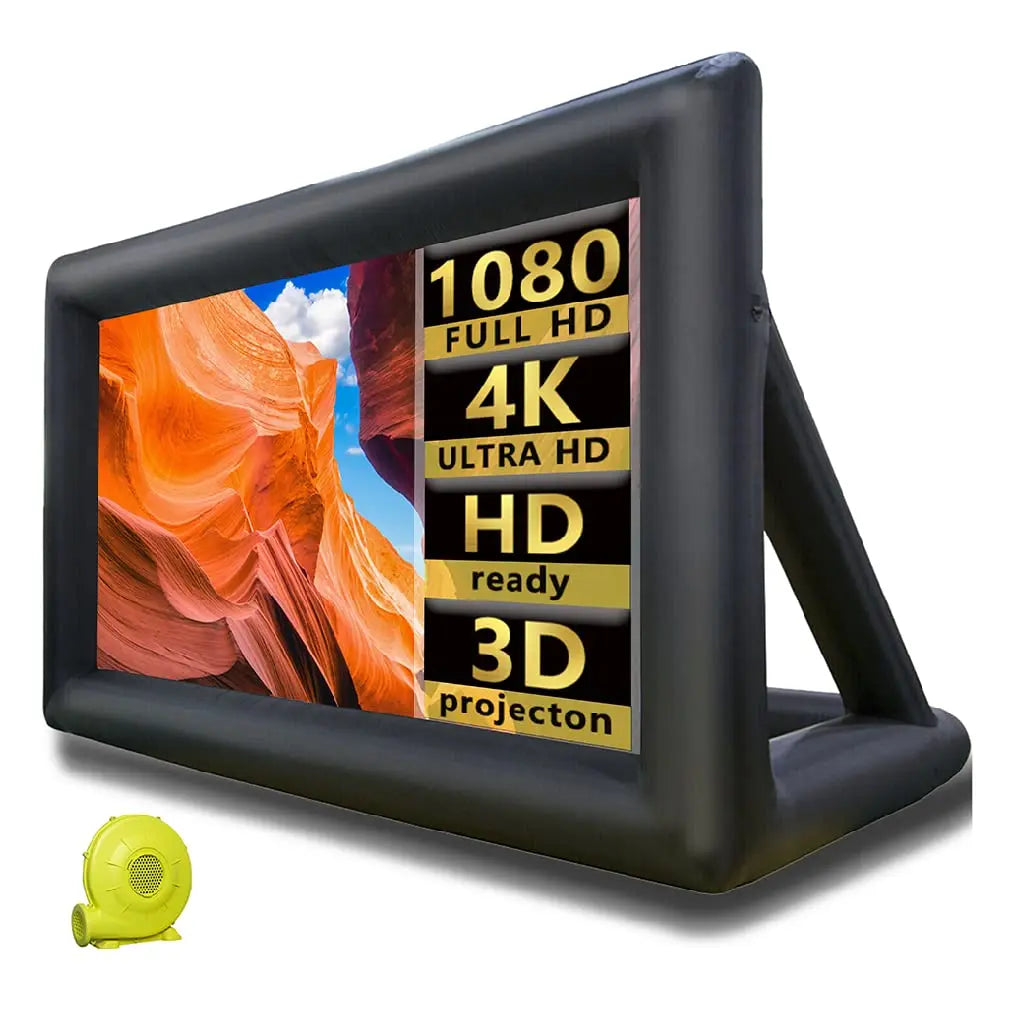 20FT Inflatable Movie Screen Outdoor Projector Screen for Outside  Blow Up Screens Front and Rear Projection with Air Blower