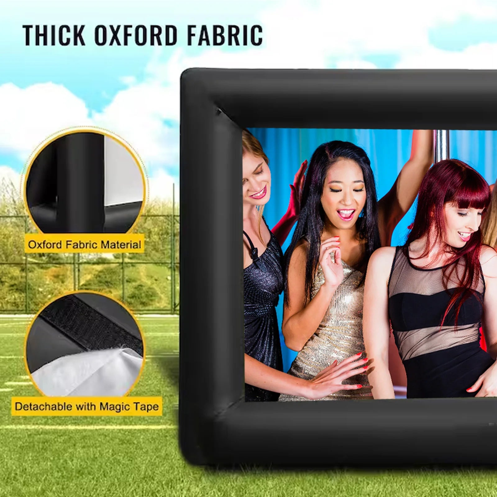 Inflatable Projector Screen – 24FT Outdoor Blow Up Screen with Blower, Oxford Fabric