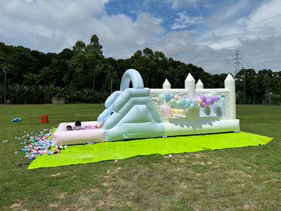 Inflatable Macaroon Water Slide & Ball Pool