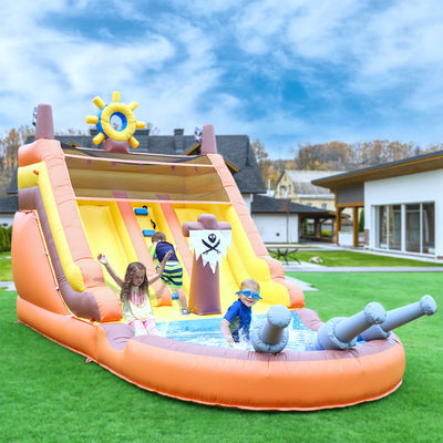 Pirate Ship Inflatable Dual Water Slide