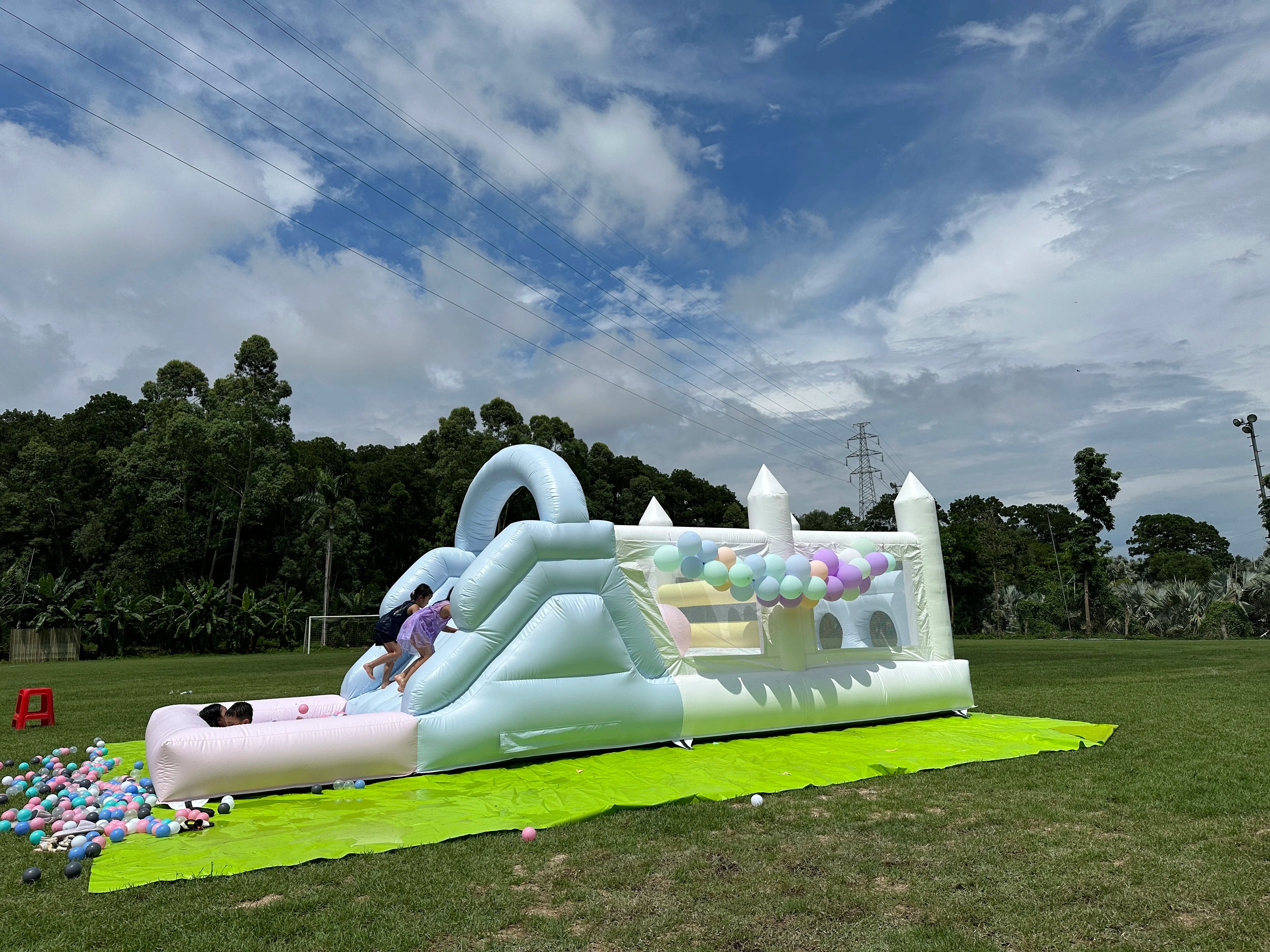 Inflatable Macaroon Water Slide & Ball Pool