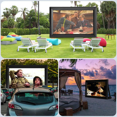 Inflatable Movie Screen 16FT – Outdoor Projector Screen with Air Blower & Storage Bag Front/Rear Projection