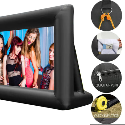 Inflatable Projector Screen – 24FT Outdoor Blow Up Screen with Blower, Oxford Fabric