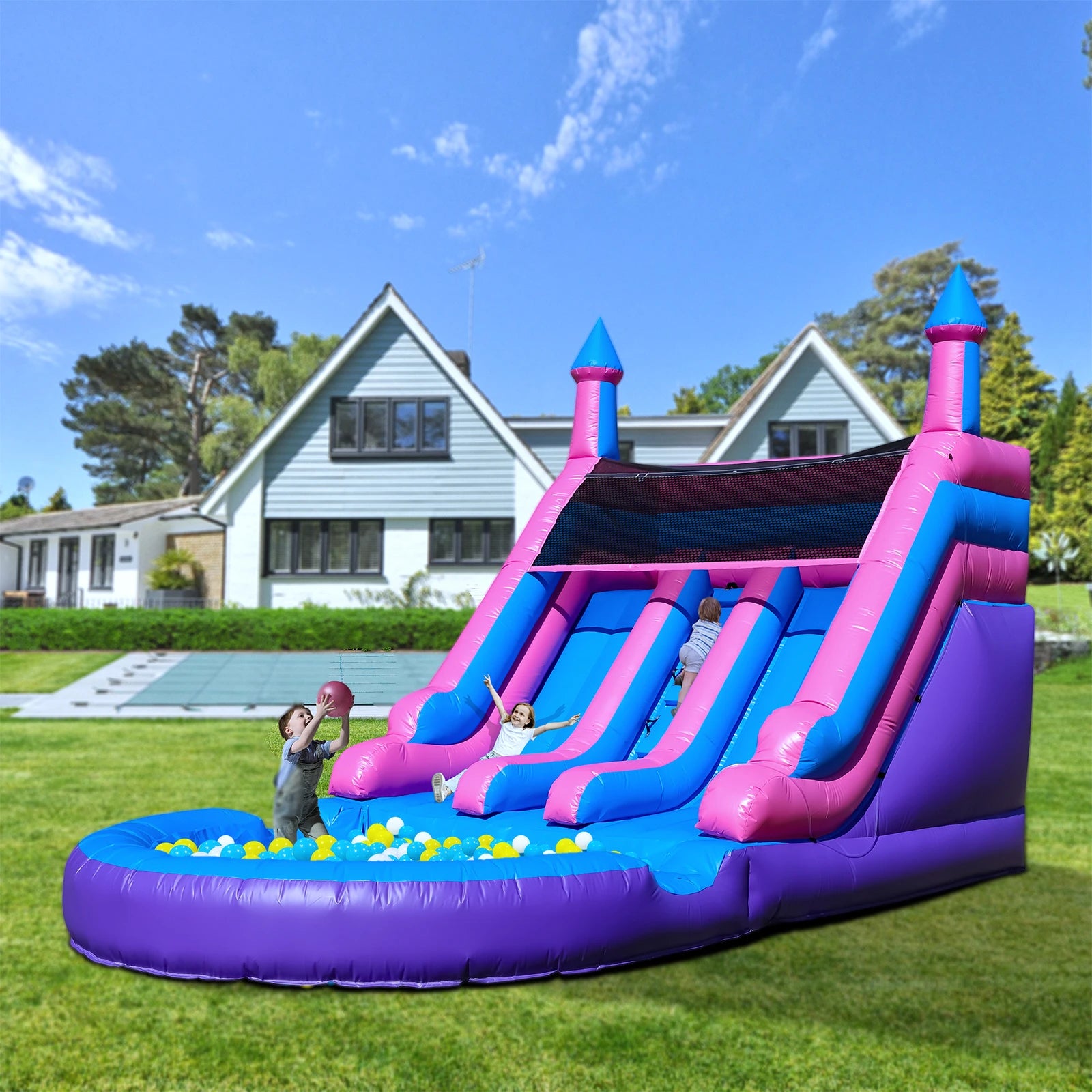 6.4m Commercial Inflatable Double Water Slide