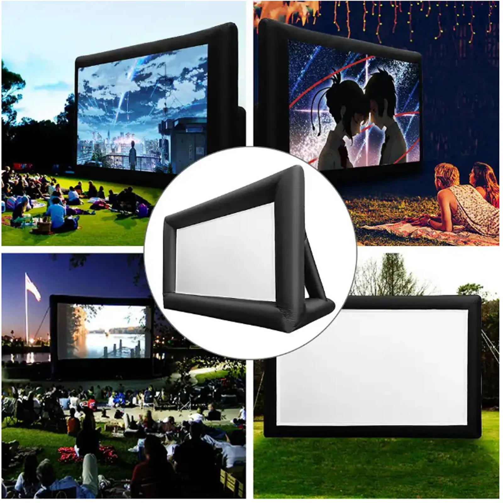 Inflatable Projector Screen 22FT – Outdoor Blow Up Movie Screen with Air Blower Oxford Fabric