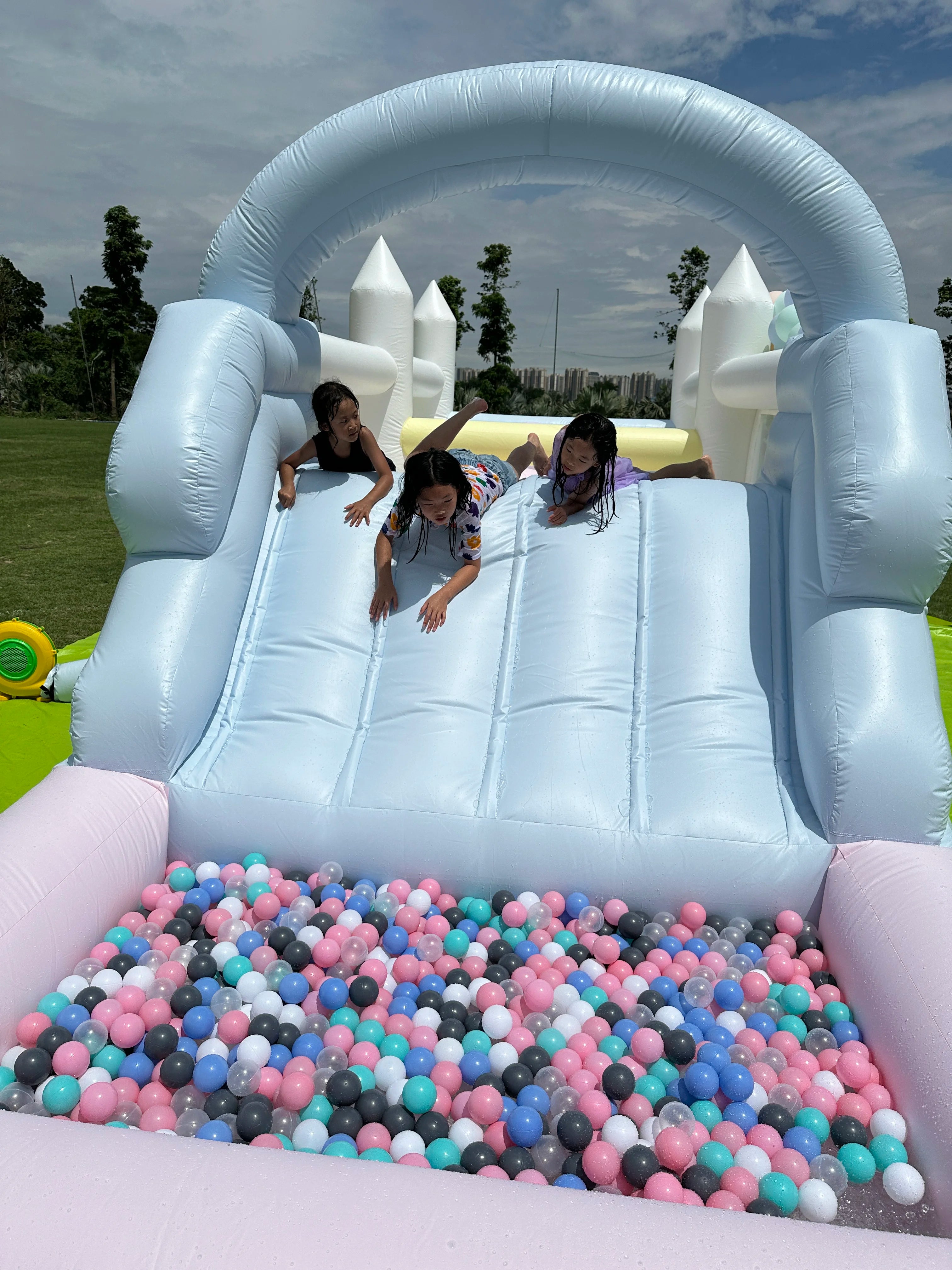 Inflatable Macaroon Water Slide & Ball Pool
