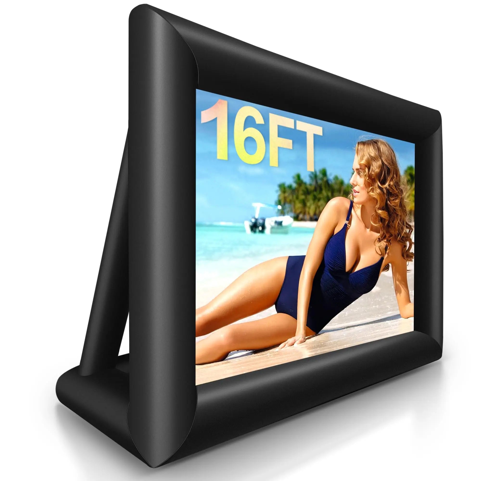 Inflatable Movie Screen 16FT – Outdoor Projector Screen with Air Blower & Storage Bag Front/Rear Projection