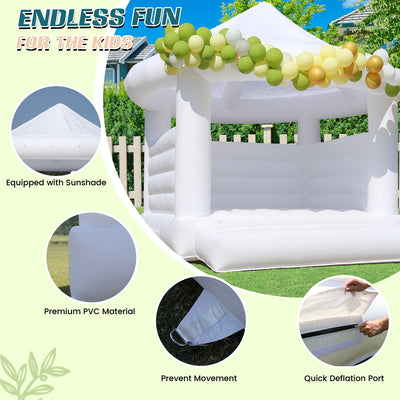 Commercial White Inflatable Trampoline Castle