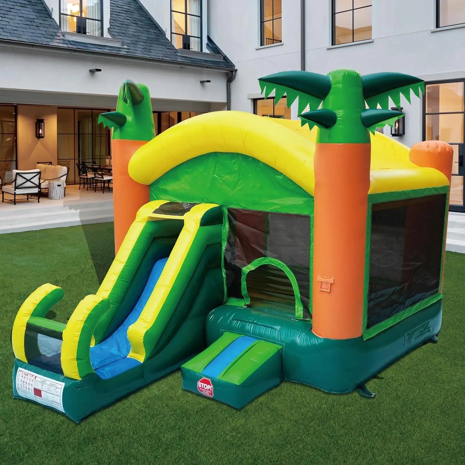 Inflatable Bounce House with Slide – Large 17'x13'x12', 100% PVC Commercial Grade for Big Kids & Adults