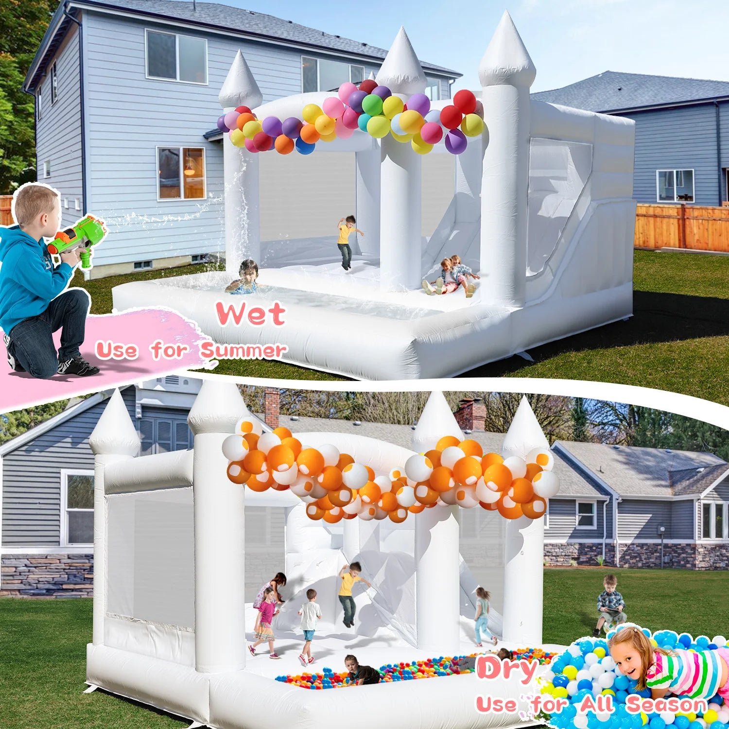 13ft White Inflatable Wedding Bounce House