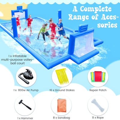 33FT Inflatable Sports Court – Volleyball, Soccer & Basketball