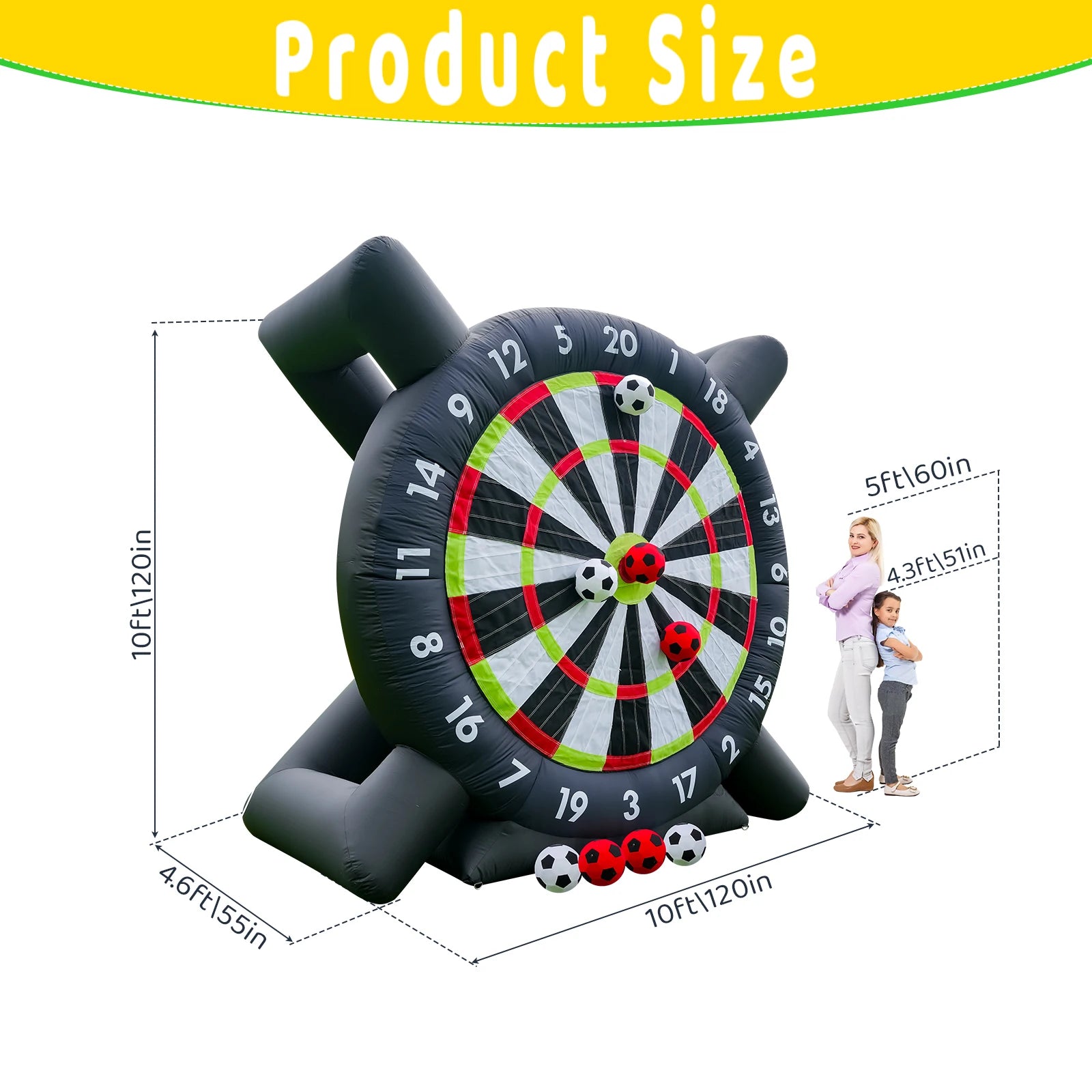 10FT Inflatable Soccer Golf Darts Board