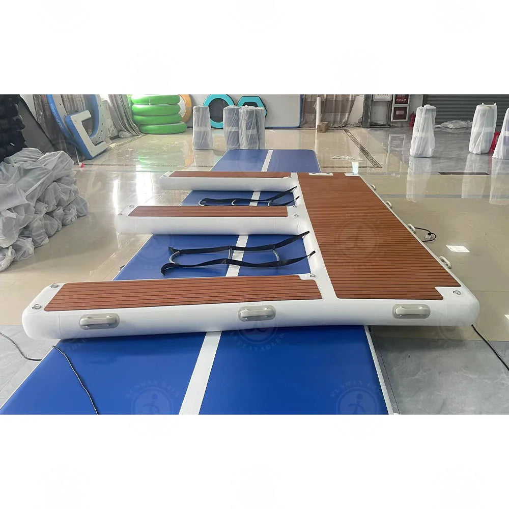 Inflatable E Dock Platform 13FT – Luxury Non-Slip Water Floating Mat for Lake, Pool & Jet Ski Dock