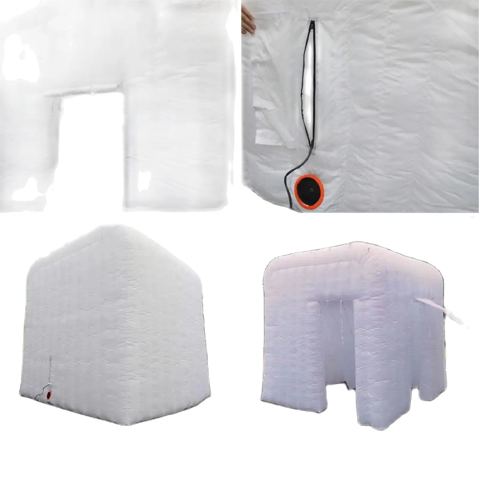 Inflatable LED Photo Booth – White Two-Door Design, 9.2x9.2x9.2ft Portable Pop-Up Booth