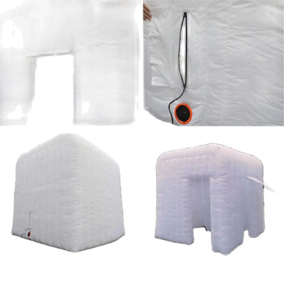 Inflatable LED Photo Booth – White Two-Door Design, 9.2x9.2x9.2ft Portable Pop-Up Booth