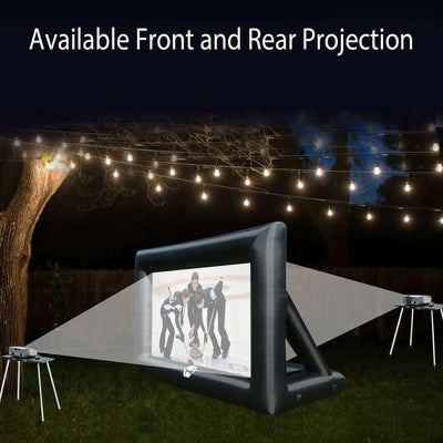 Inflatable 16 Feet Outdoor Movie Screen with Air Blower – Front & Rear Projection Blow Up Screen