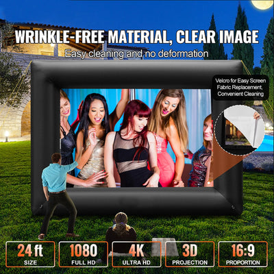 Inflatable Projector Screen – 24FT Outdoor Blow Up Screen with Blower, Oxford Fabric