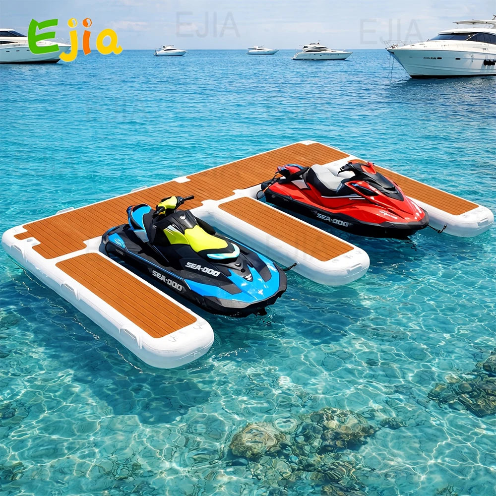 Inflatable E Dock Platform 13FT – Luxury Non-Slip Water Floating Mat for Lake, Pool & Jet Ski Dock