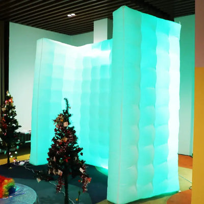 Inflatable Photo Booth Wall – 8.2x8.2x3.5ft Portable Backdrop with Built-In Fan & LED Lighting