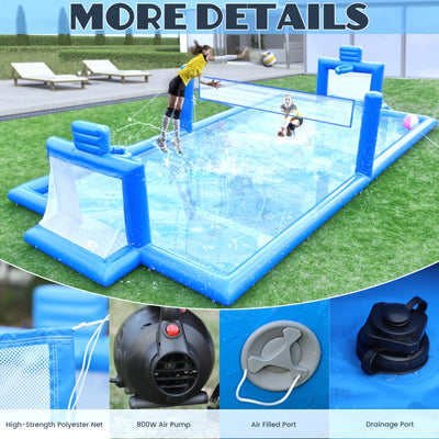 33FT Inflatable Sports Court – Volleyball, Soccer & Basketball