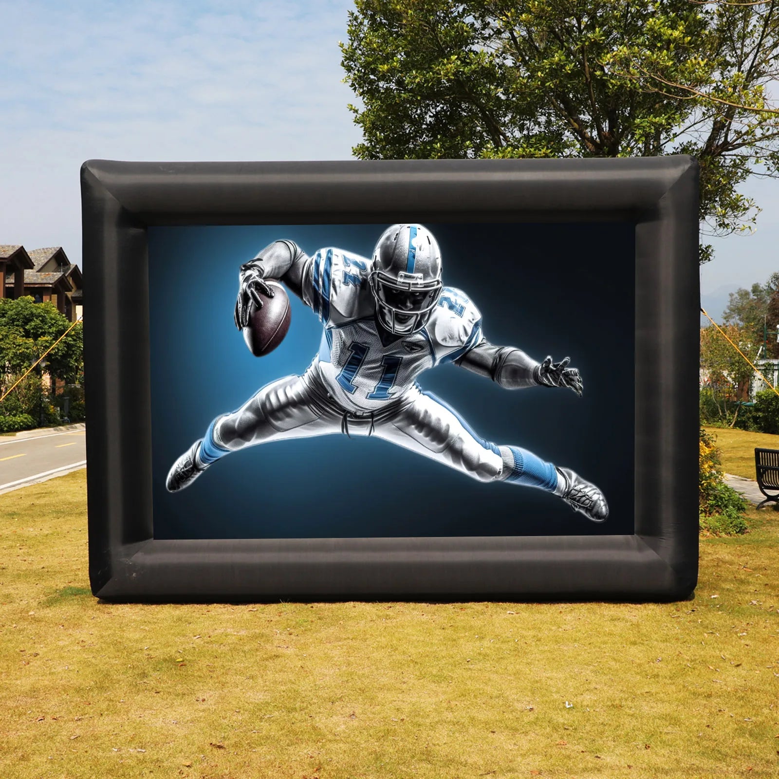 Inflatable Projector Screen 22FT – Outdoor Blow Up Movie Screen with Air Blower Oxford Fabric