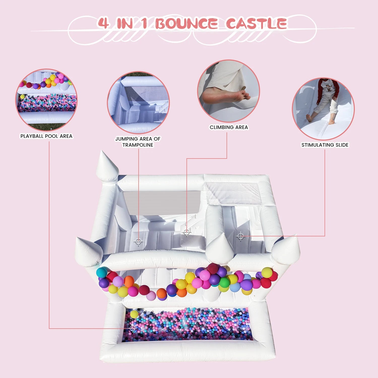 13ft White Inflatable Wedding Bounce House