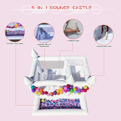 13ft White Inflatable Wedding Bounce House