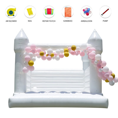 13x12FT White Inflatable Bounce House Castle
