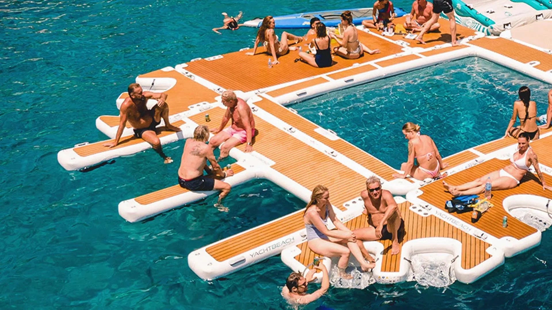 Inflatable E Dock Platform 13FT – Luxury Non-Slip Water Floating Mat for Lake, Pool & Jet Ski Dock