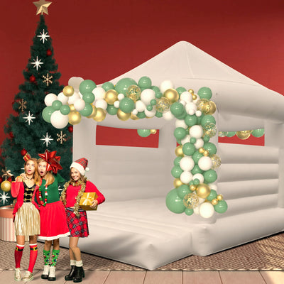 Commercial White Inflatable Trampoline Castle