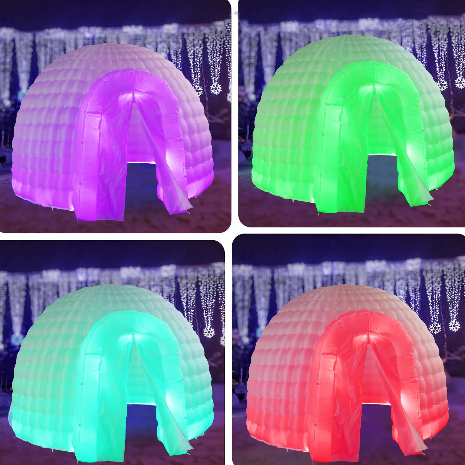 Outdoor Portable Inflatable Igloo Dome Tent with Led Light & Blower for Party Wedding Event Camping (14Ft Diameter 10Ft Height