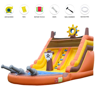 Pirate Ship Inflatable Dual Water Slide