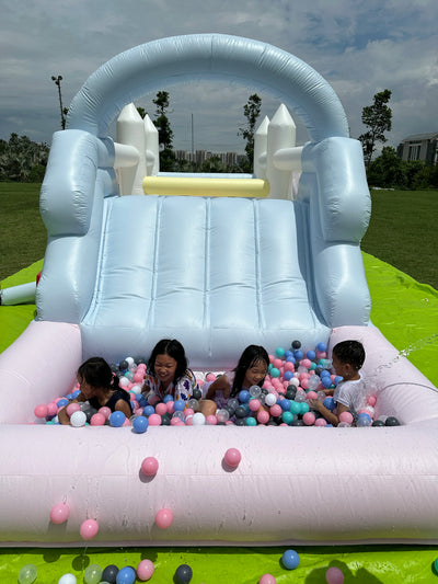 Inflatable Macaroon Water Slide & Ball Pool