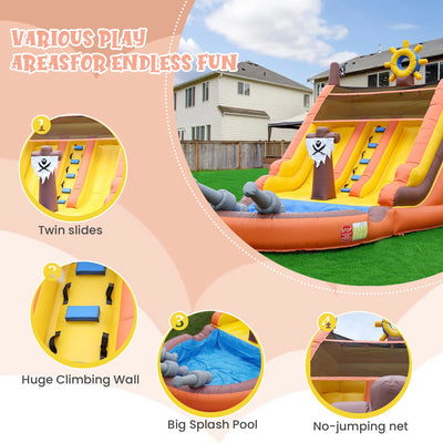 Pirate Ship Inflatable Dual Water Slide