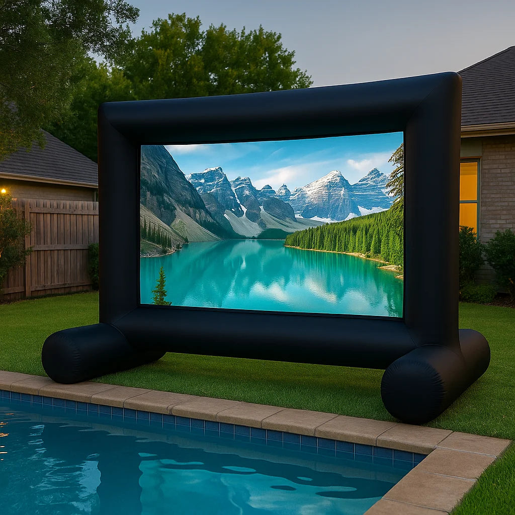 Inflatable Movie Screen – Outdoor Projector Screen with Air Blower, Front/Rear Projection, Easy Setup
