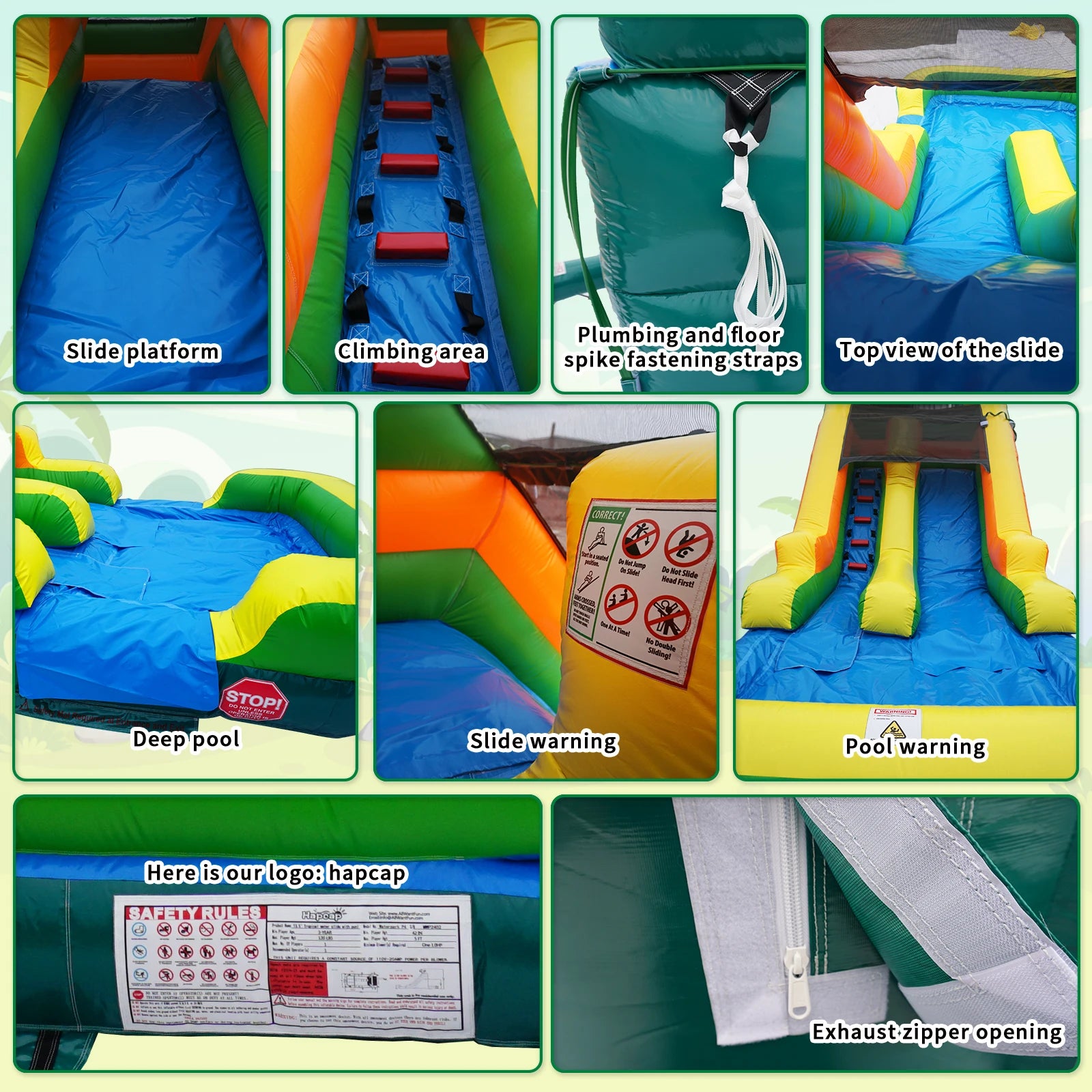 Inflatable Commercial Water Slide – High Slide with Shallow Pool, 20'x9.4'x13' Outdoor Backyard